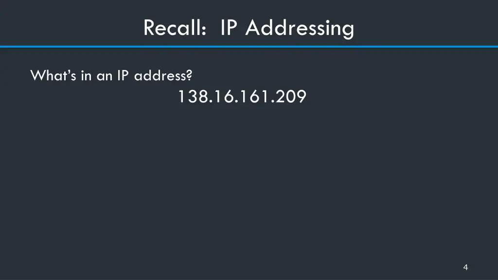 recall ip addressing