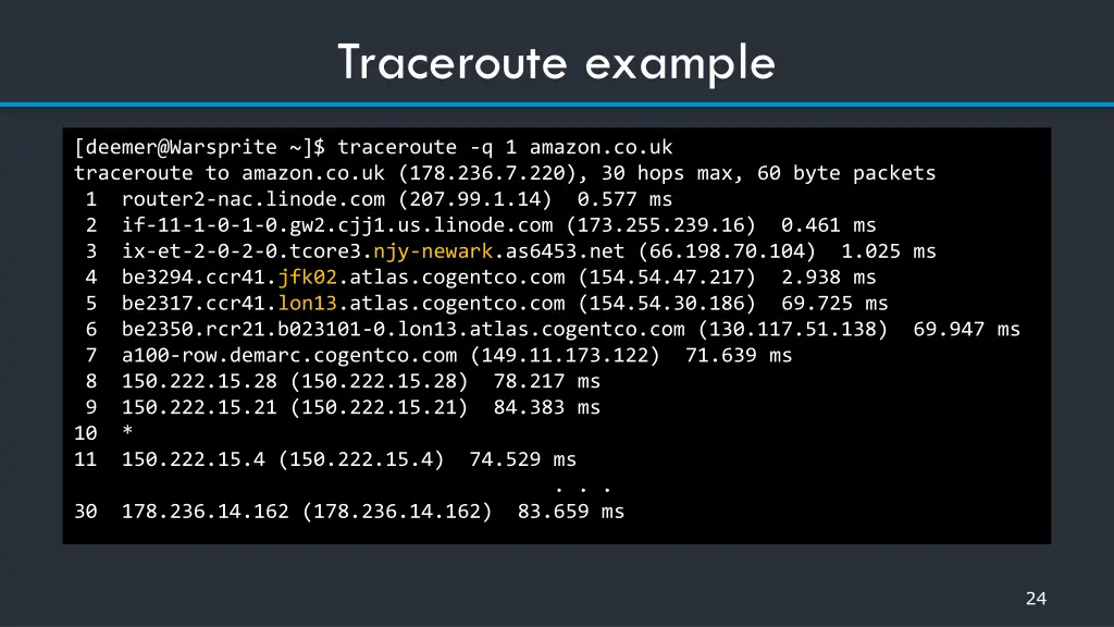 traceroute example 1