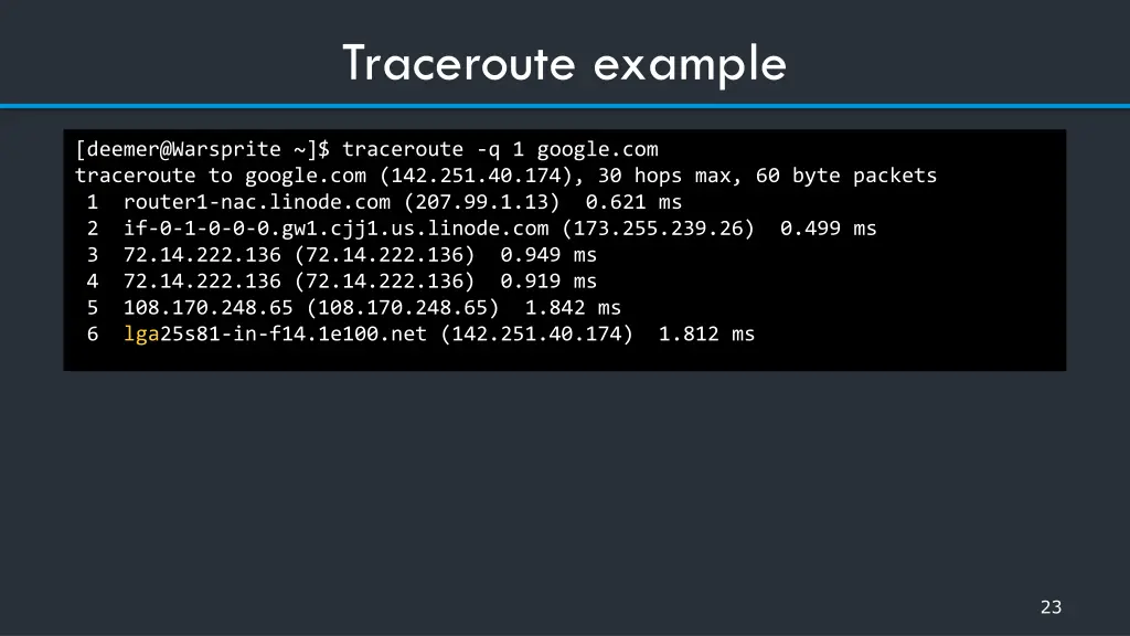 traceroute example