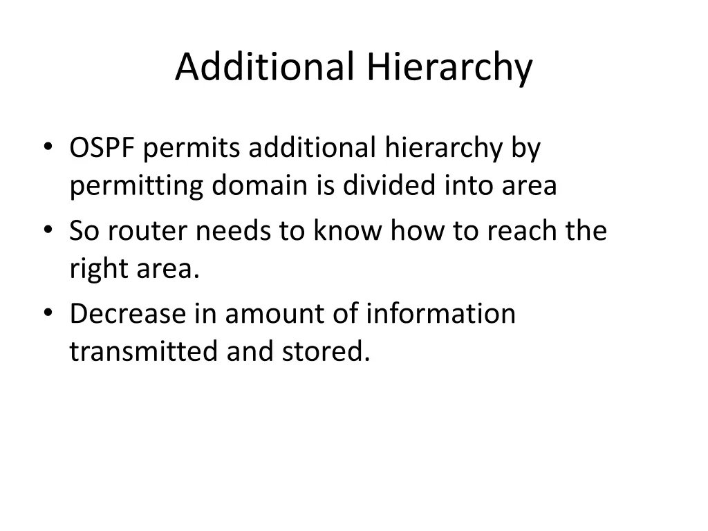 additional hierarchy