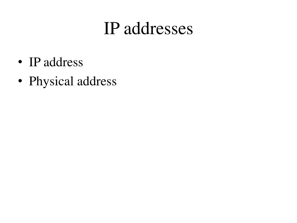 ip addresses