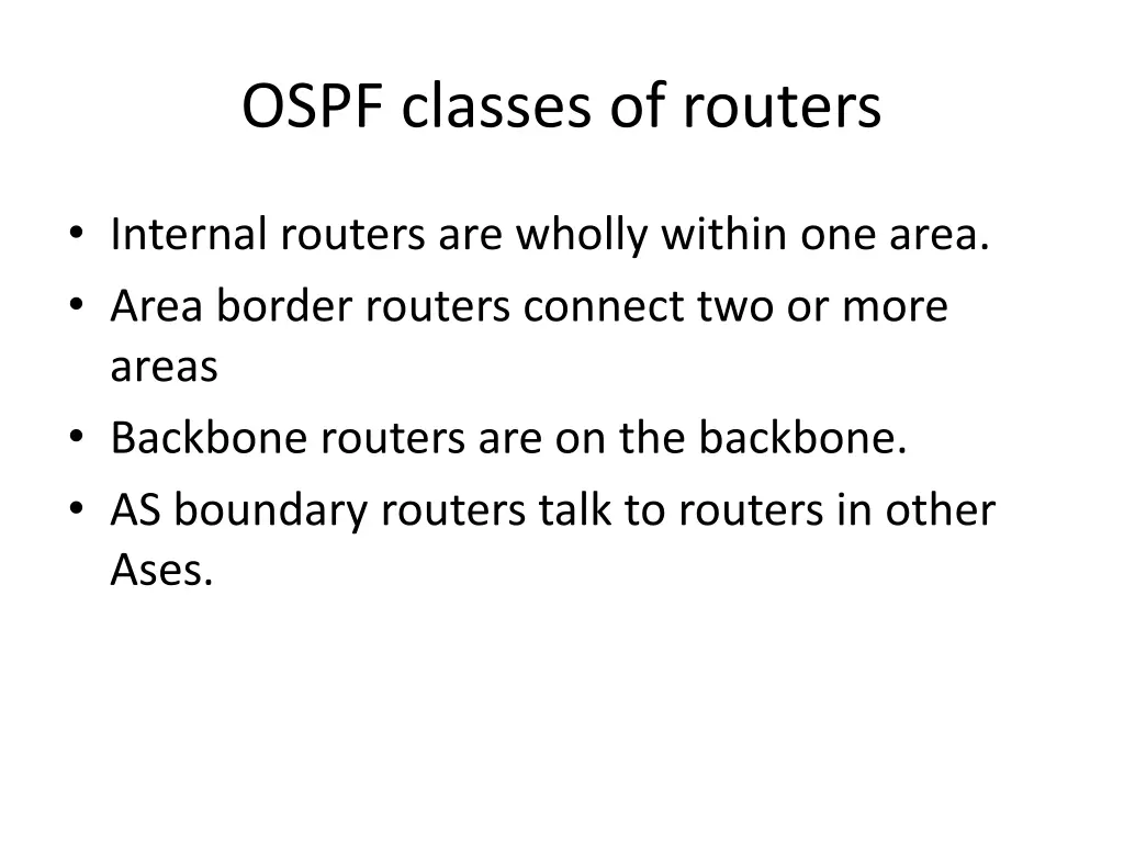 ospf classes of routers