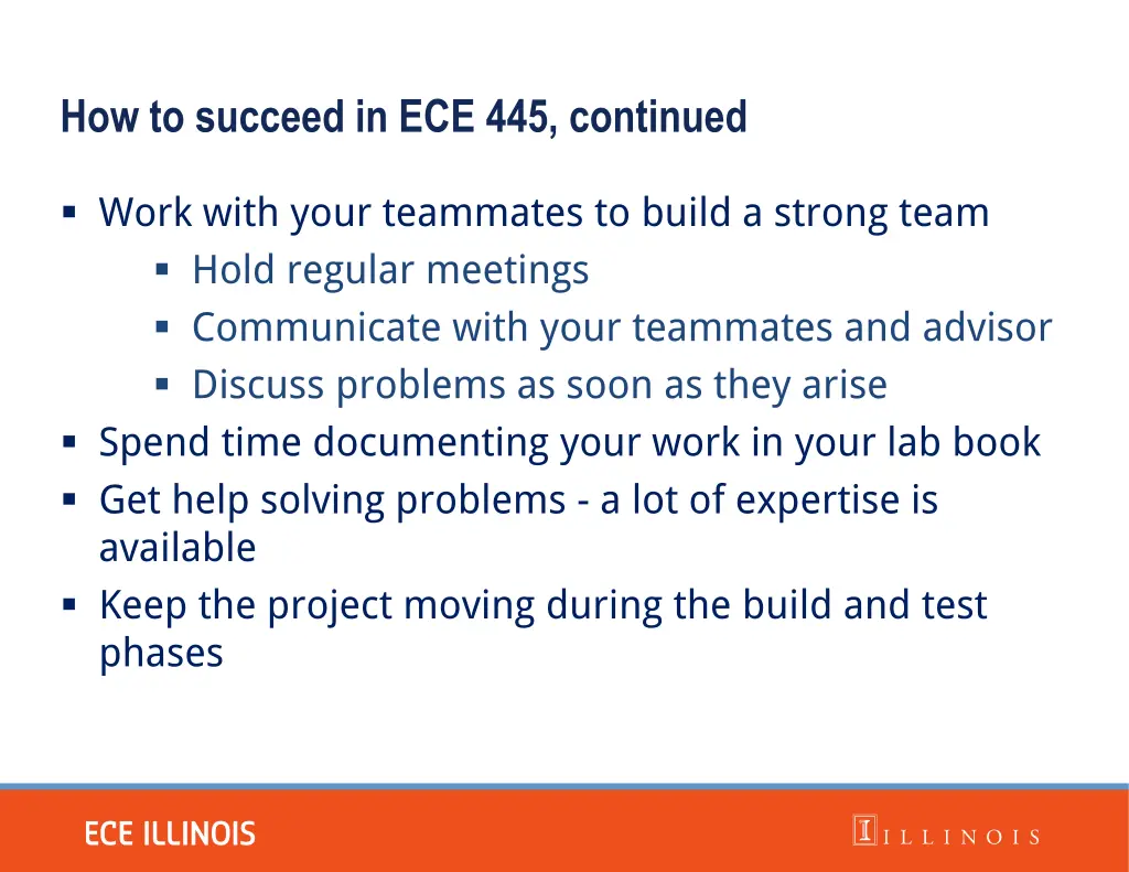 how to succeed in ece 445 continued