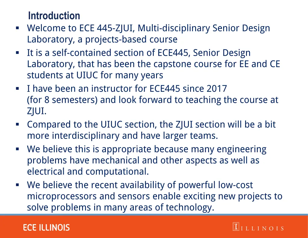 introduction welcome to ece 445 zjui multi