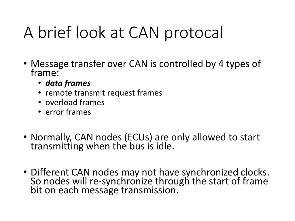 a brief look at can protocal