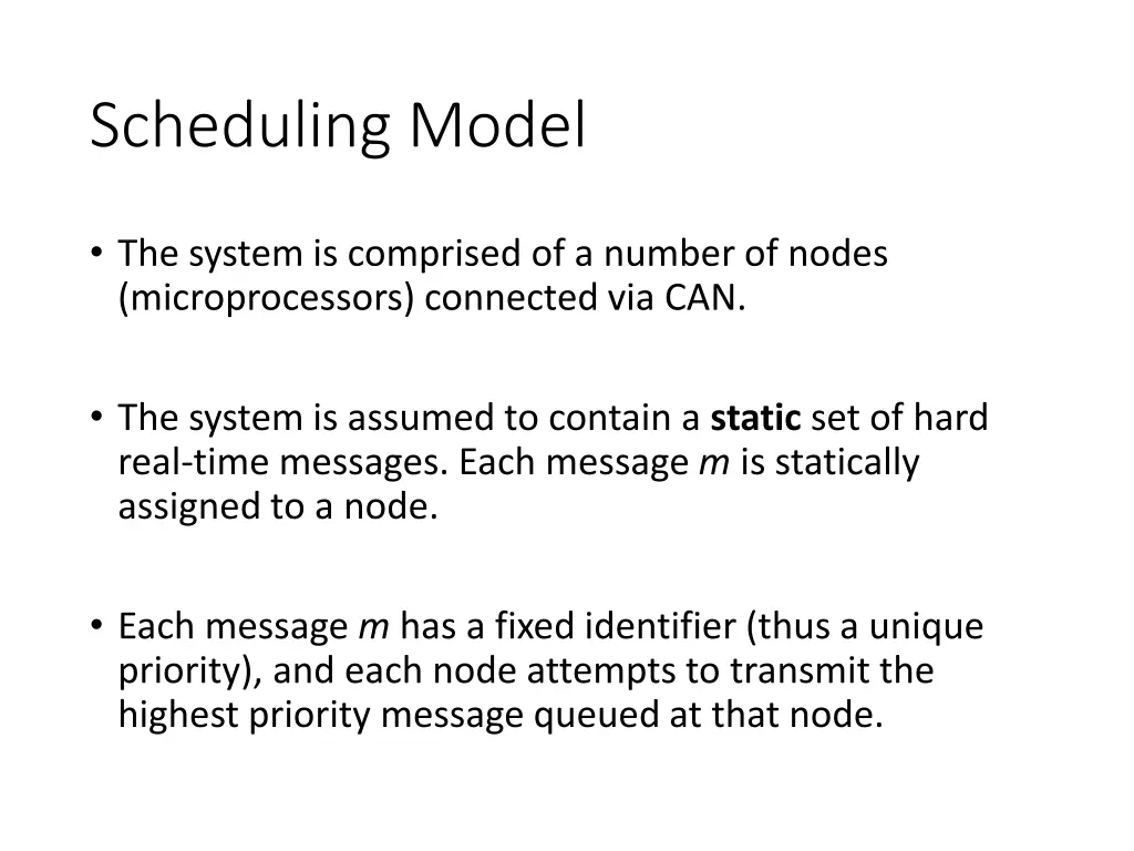 scheduling model