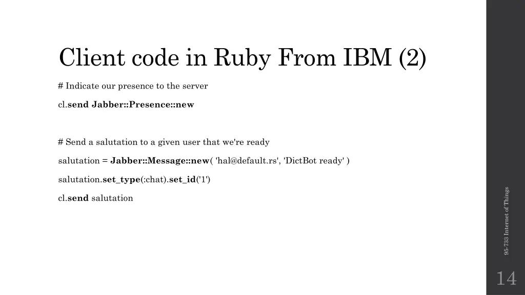 client code in ruby from ibm 2