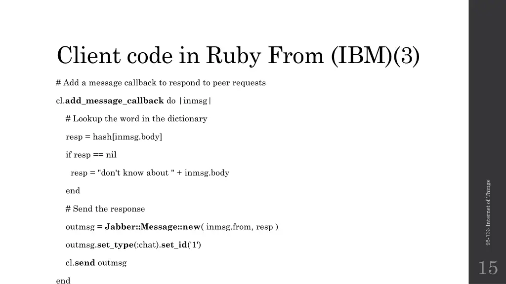 client code in ruby from ibm 3