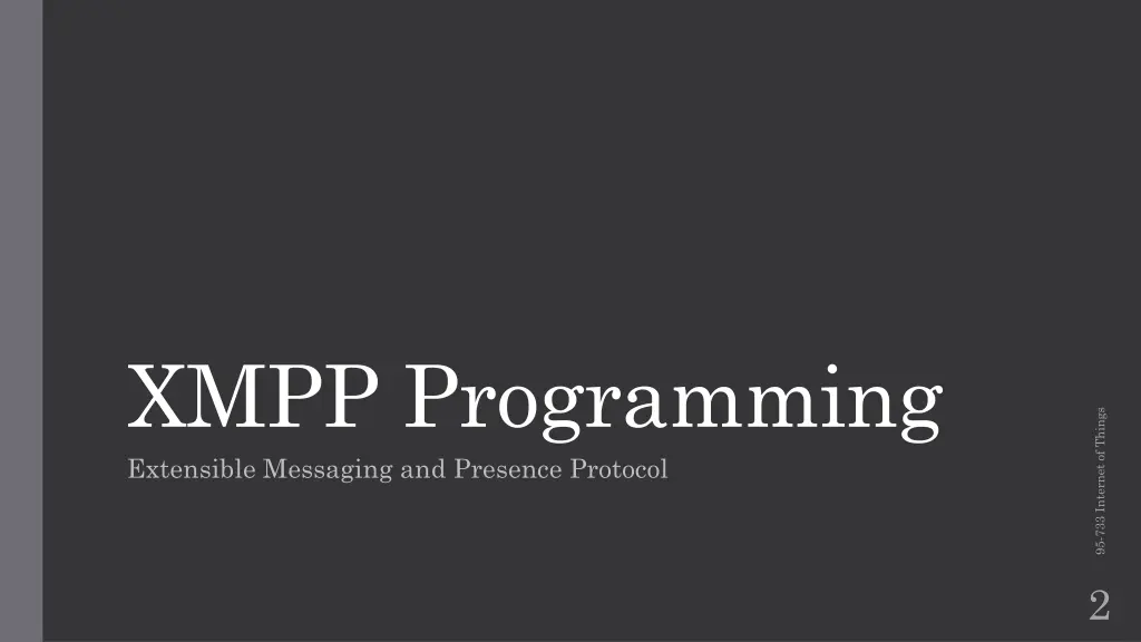 xmpp programming extensible messaging