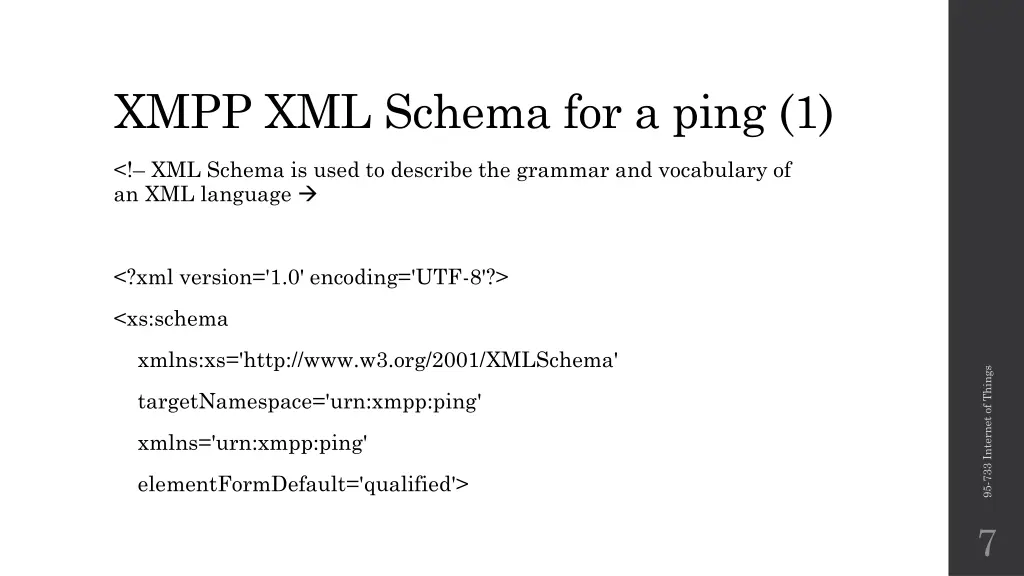 xmpp xml schema for a ping 1