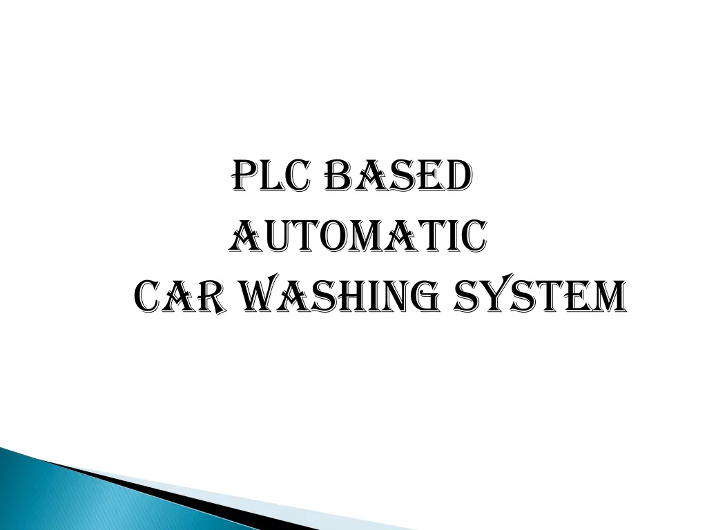 plc based automatic car washing system