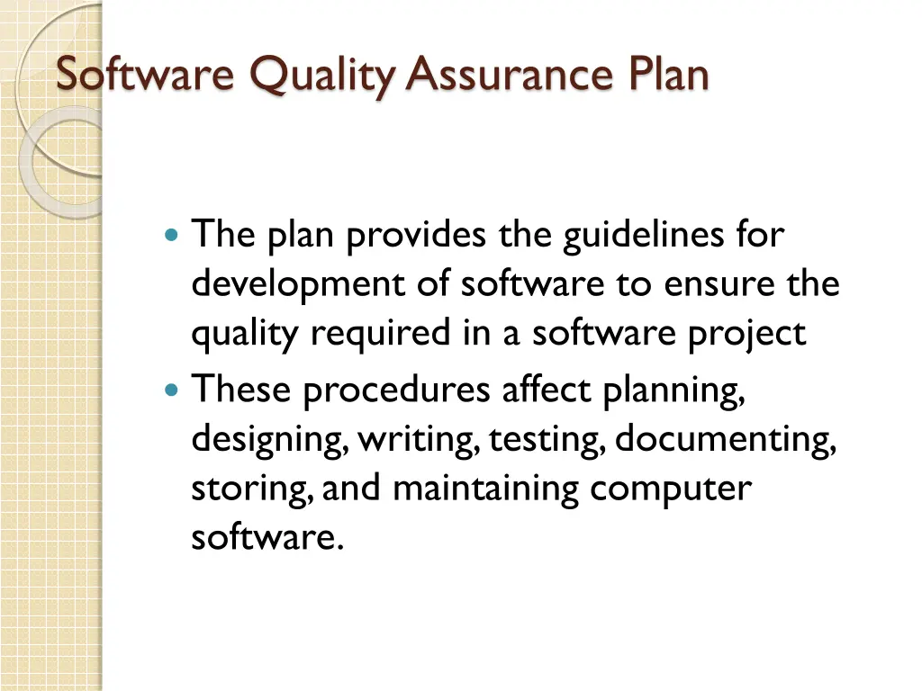 software quality assurance plan 1