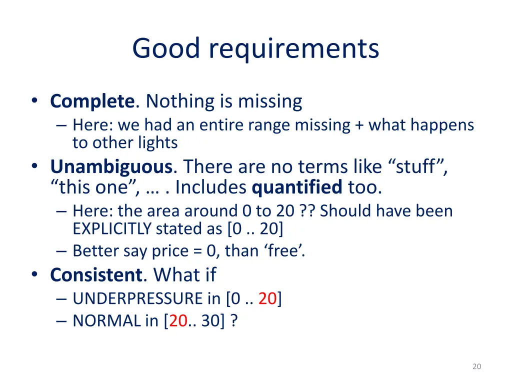good requirements