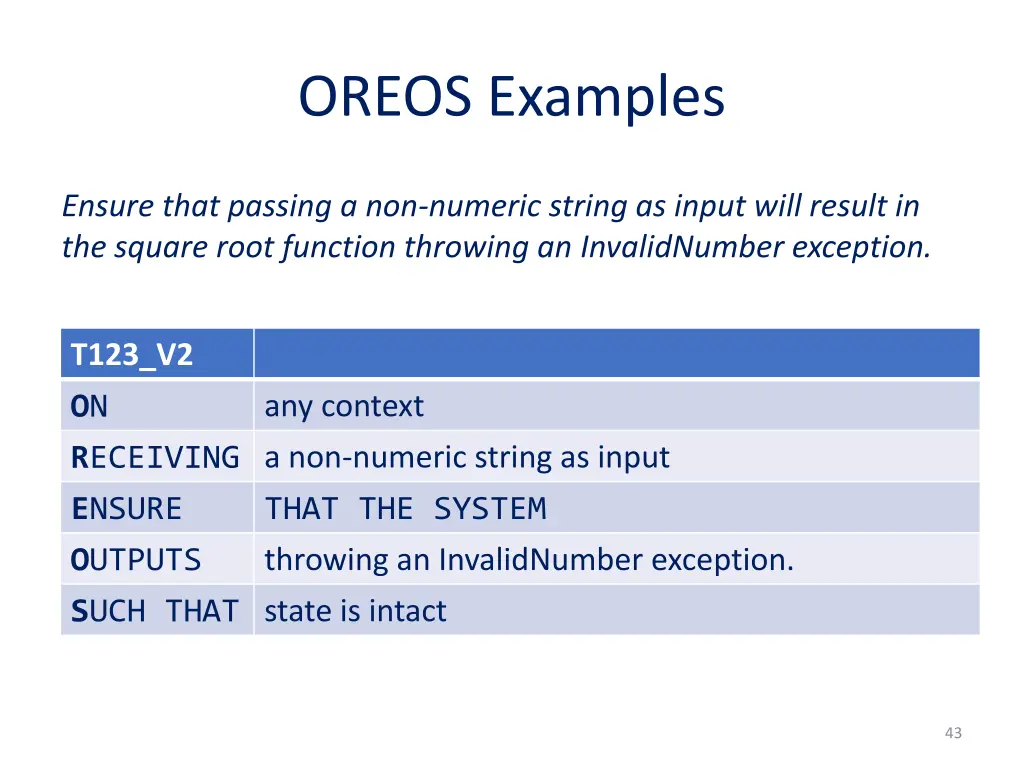 oreos examples 1