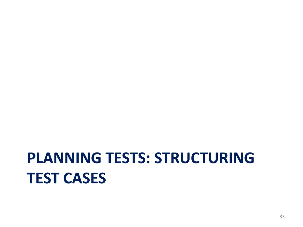 planning tests structuring test cases