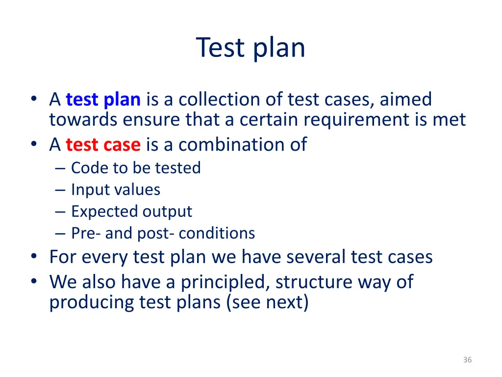test plan
