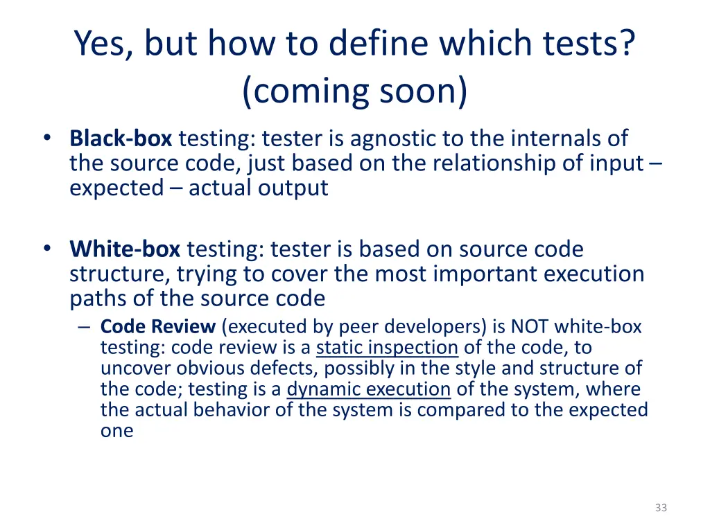 yes but how to define which tests coming soon