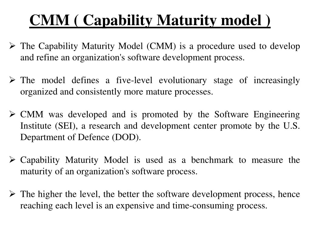 cmm capability maturity model