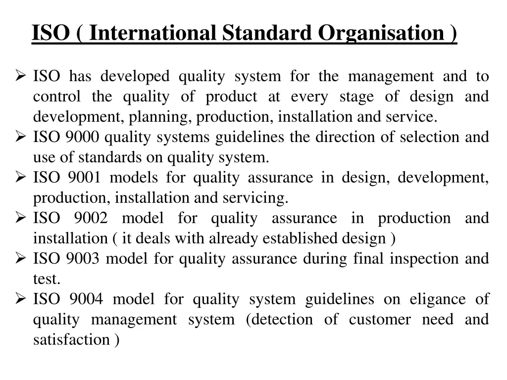 iso international standard organisation