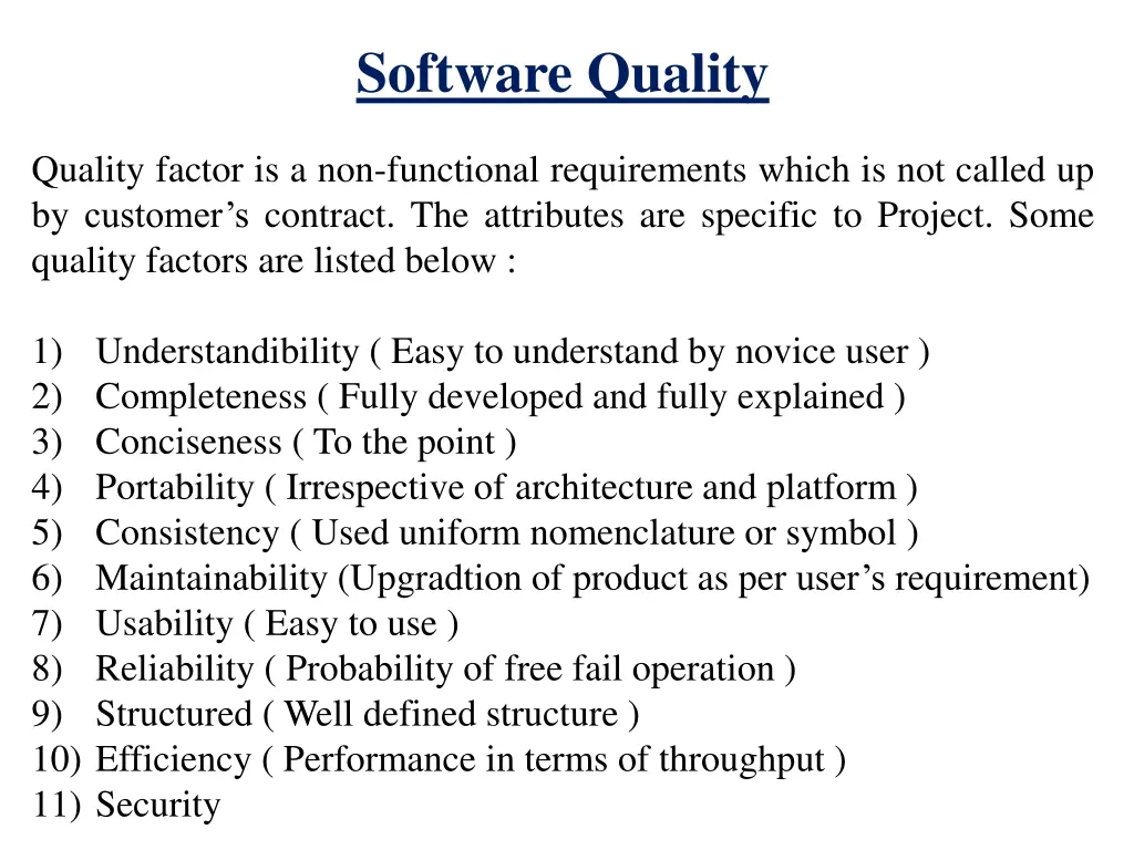 software quality 1