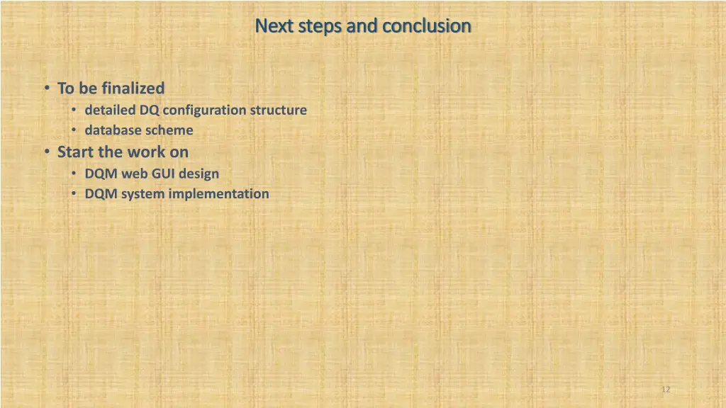 next steps and conclusion next steps