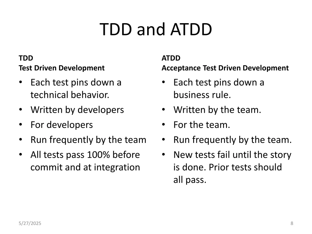 tdd and atdd