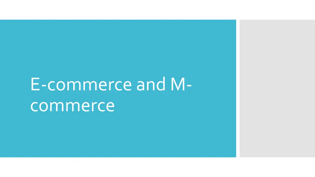 e commerce and m commerce