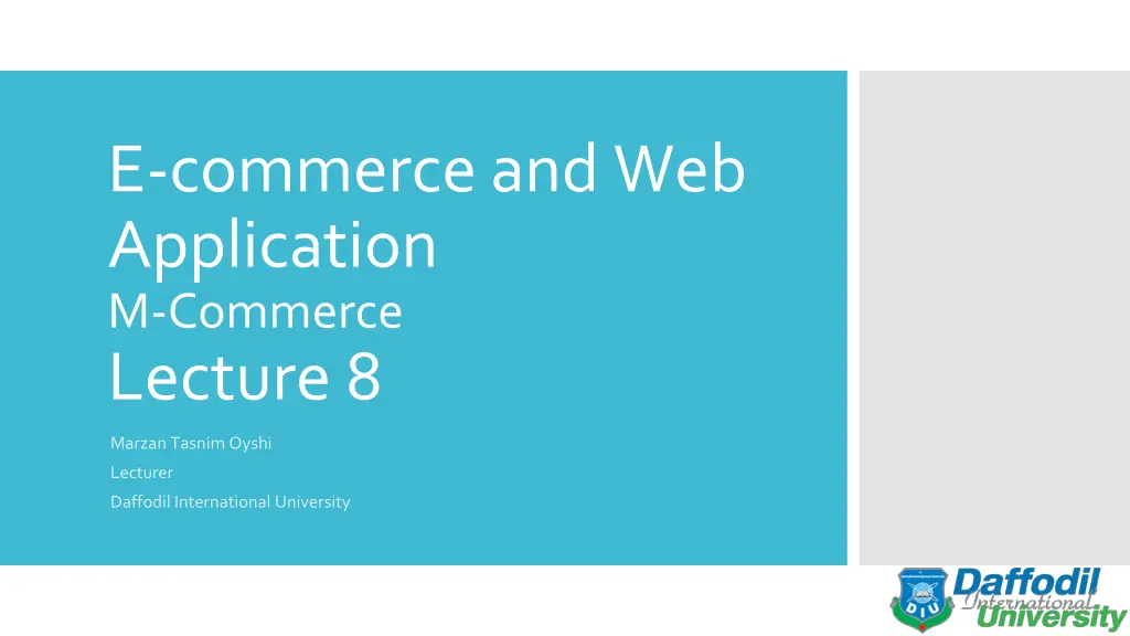 e commerce and web application m commerce lecture