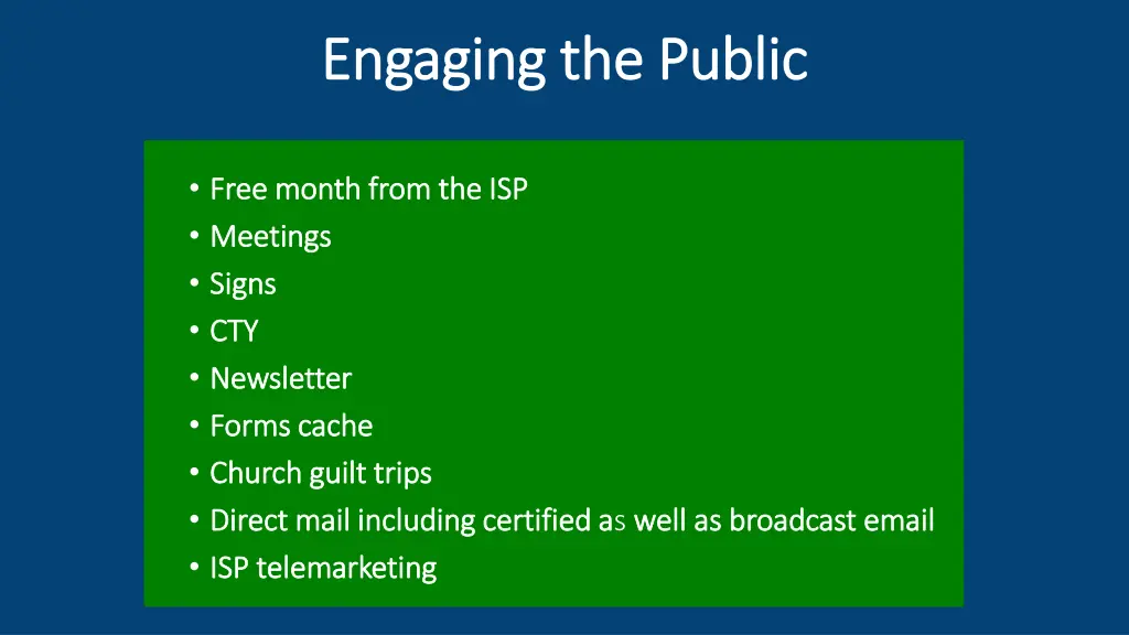 engaging the public engaging the public