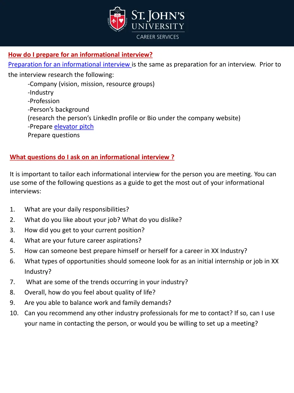 how do i prepare for an informational interview