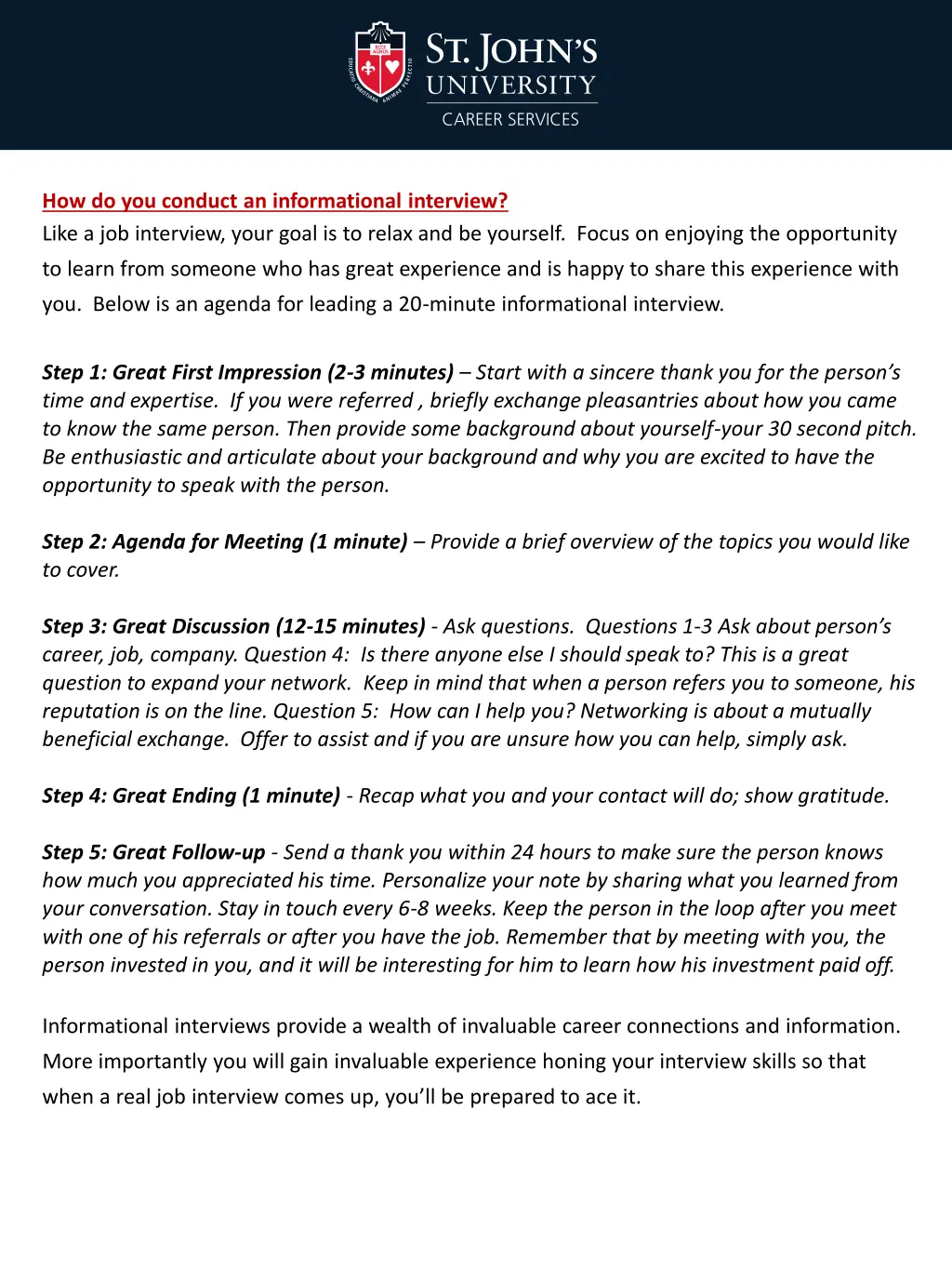 how do you conduct an informational interview