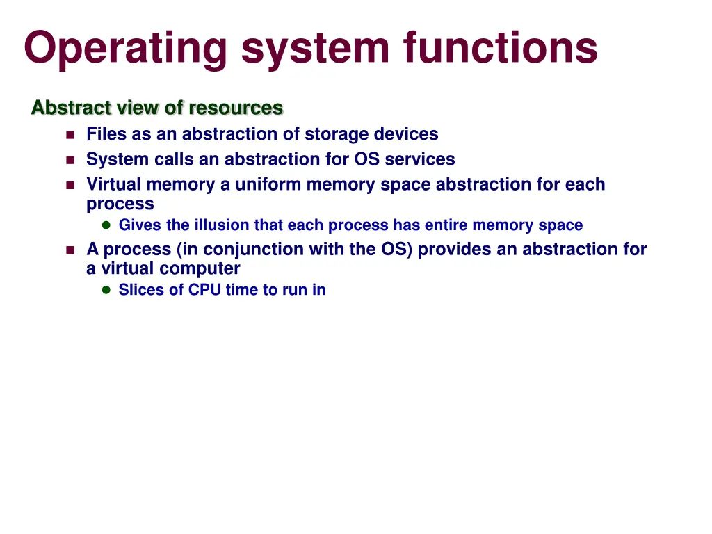 operating system functions 1