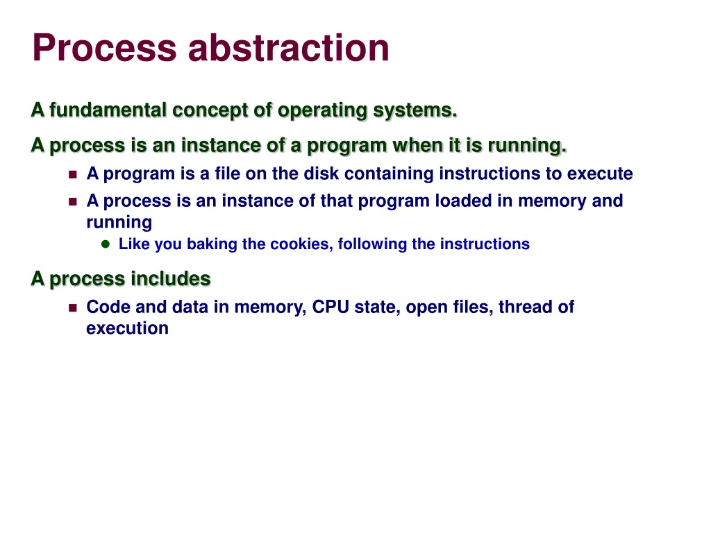 process abstraction
