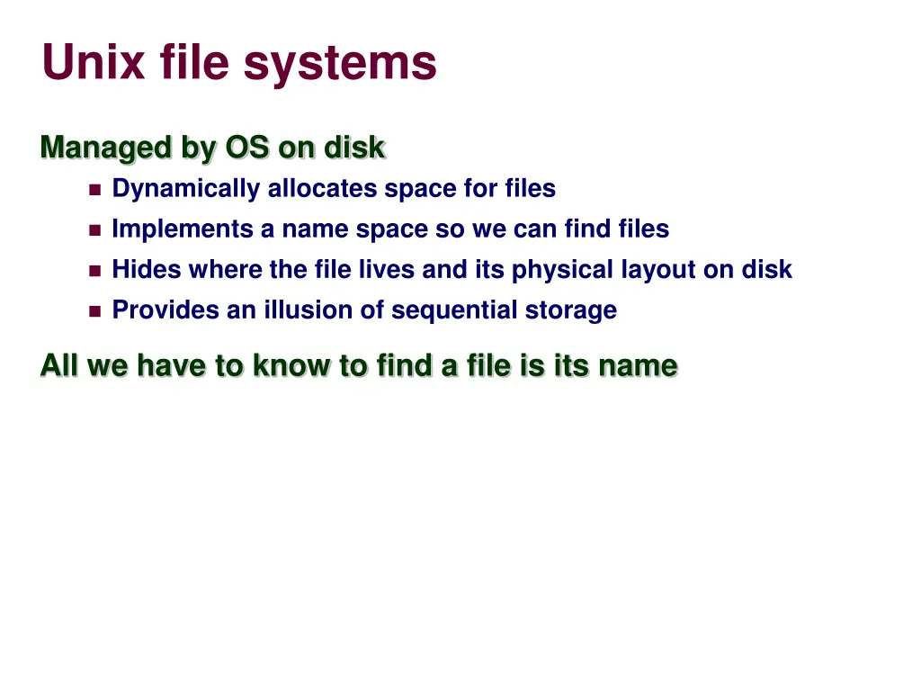 unix file systems