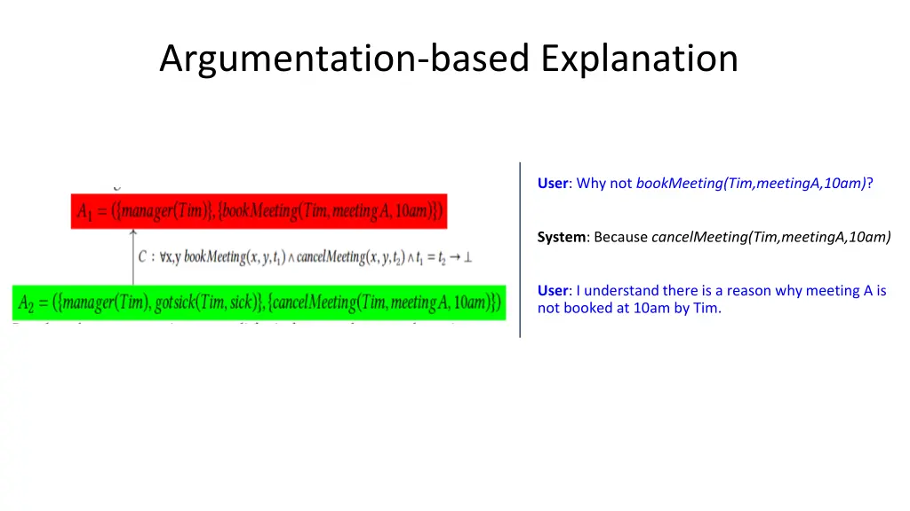 argumentation based explanation