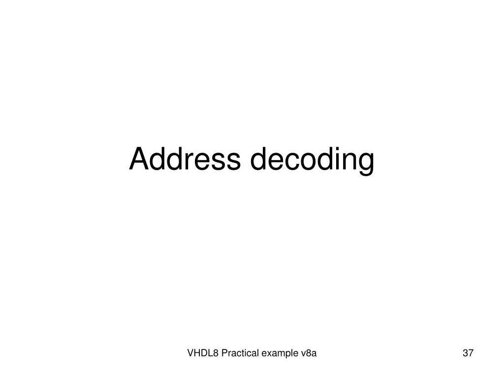 address decoding