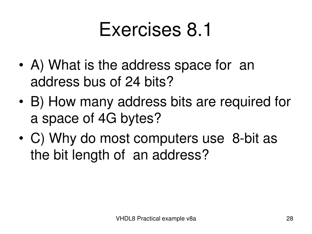 exercises 8 1