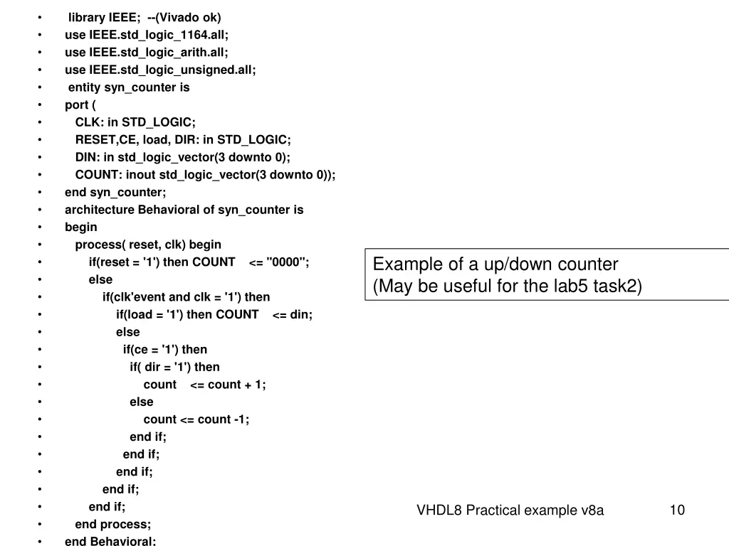 library ieee vivado ok use ieee std logic 1164