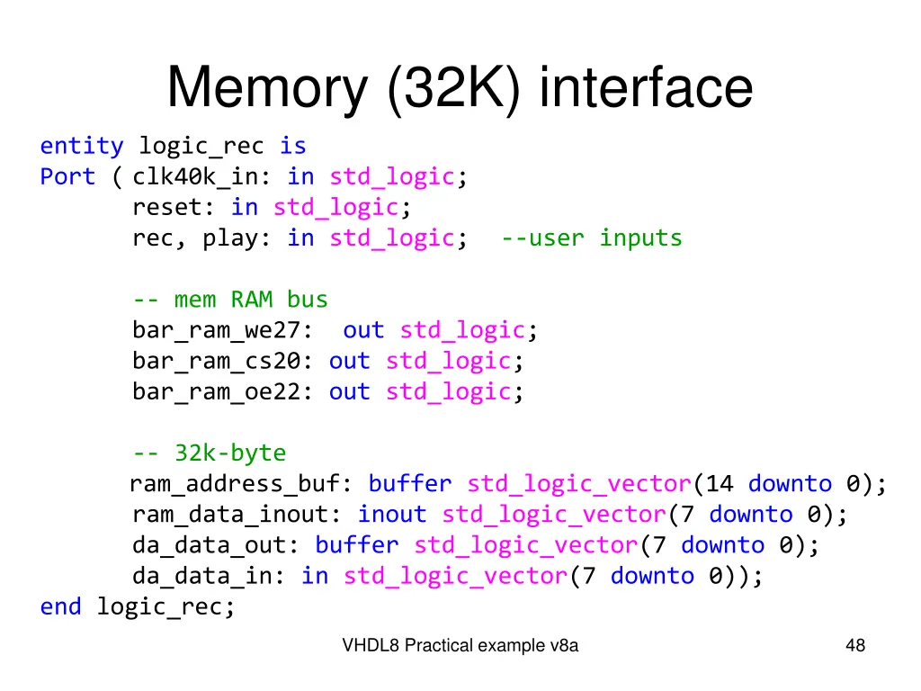 memory 32k interface