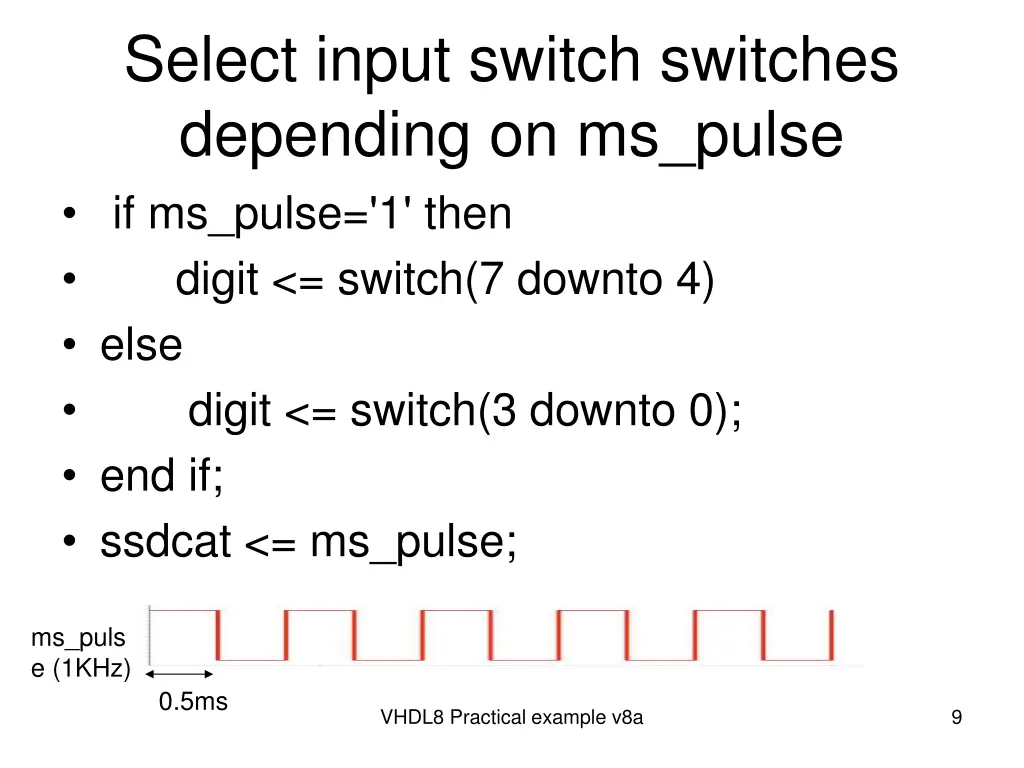 select input switch switches depending