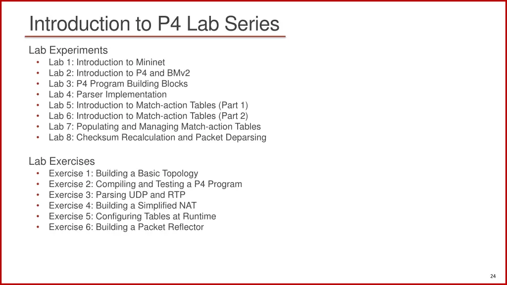 introduction to p4 lab series