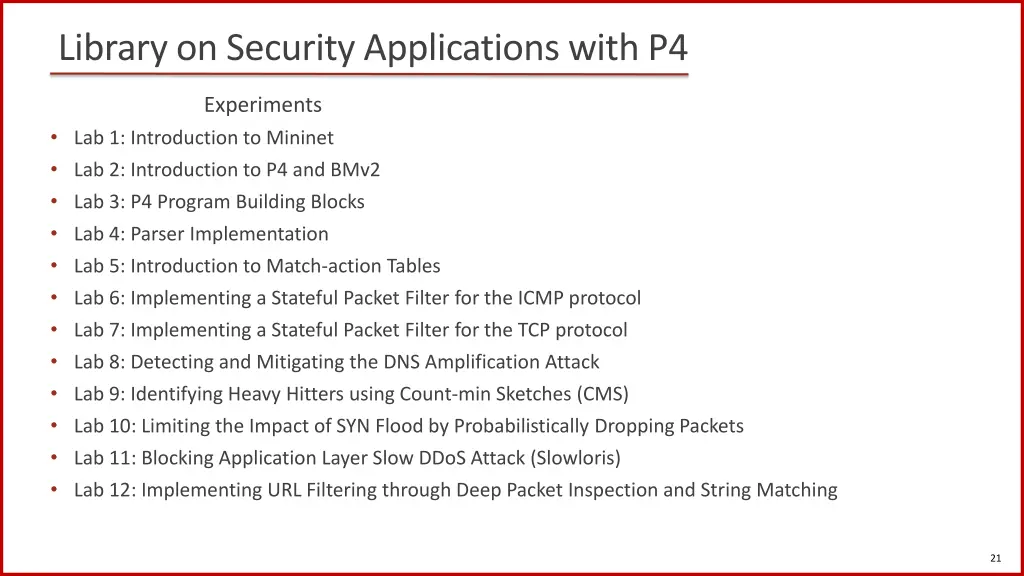 library on security applications with p4 1