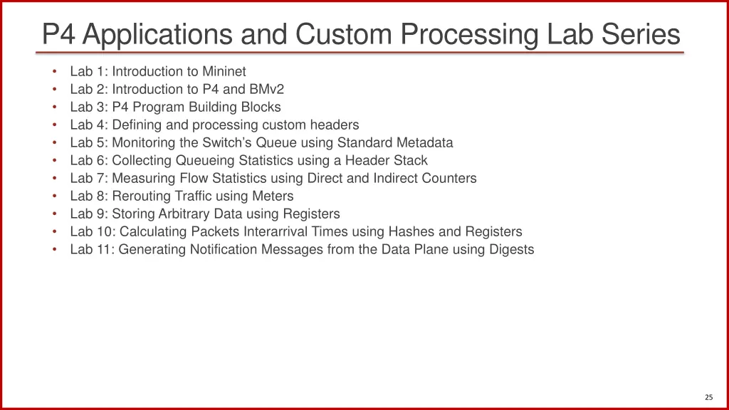 p4 applications and custom processing lab series
