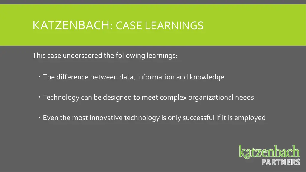 katzenbach case learnings
