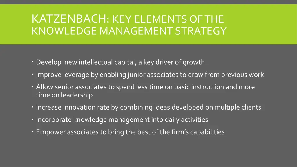 katzenbach key elements of the knowledge