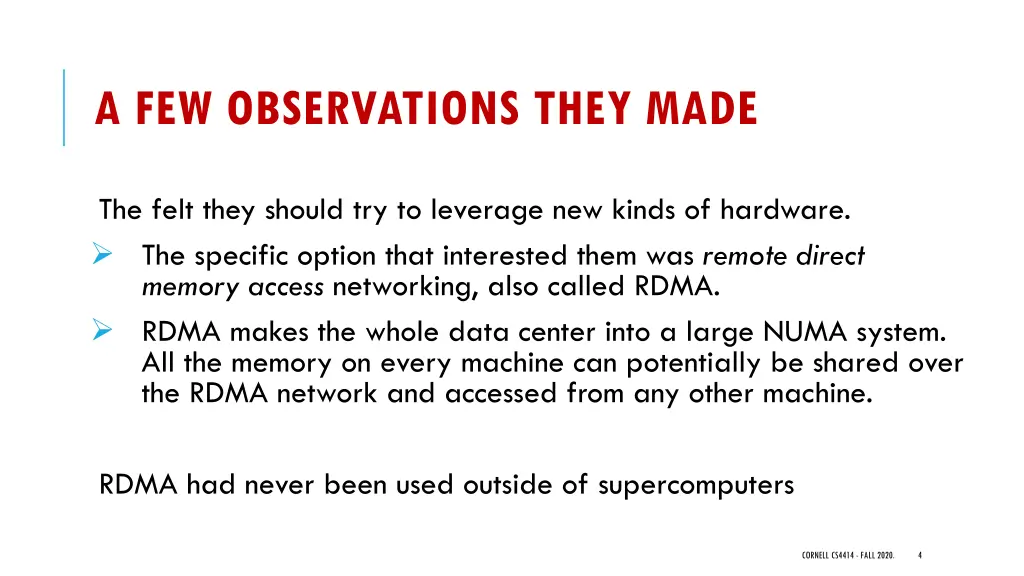 a few observations they made