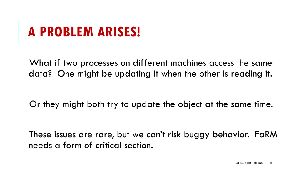 a problem arises