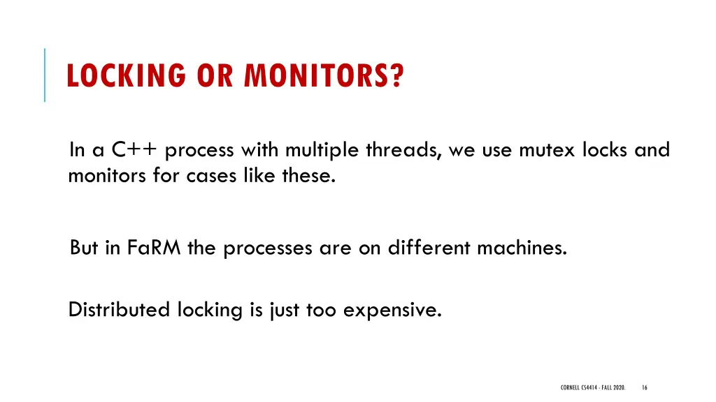 locking or monitors