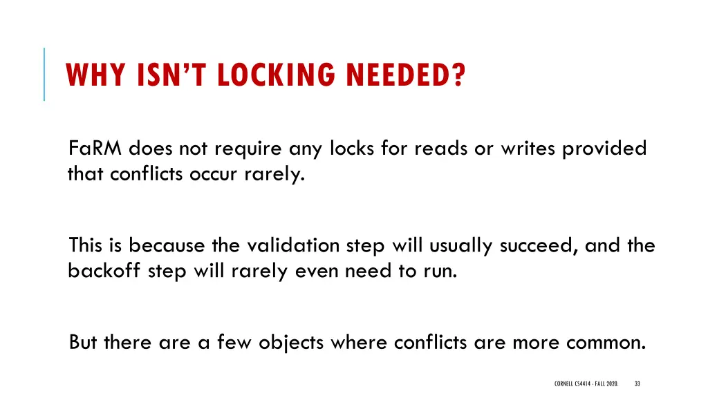 why isn t locking needed