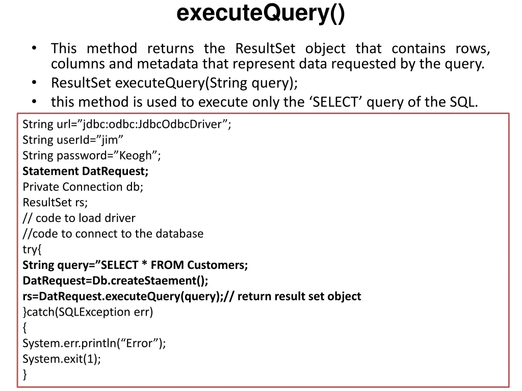 executequery